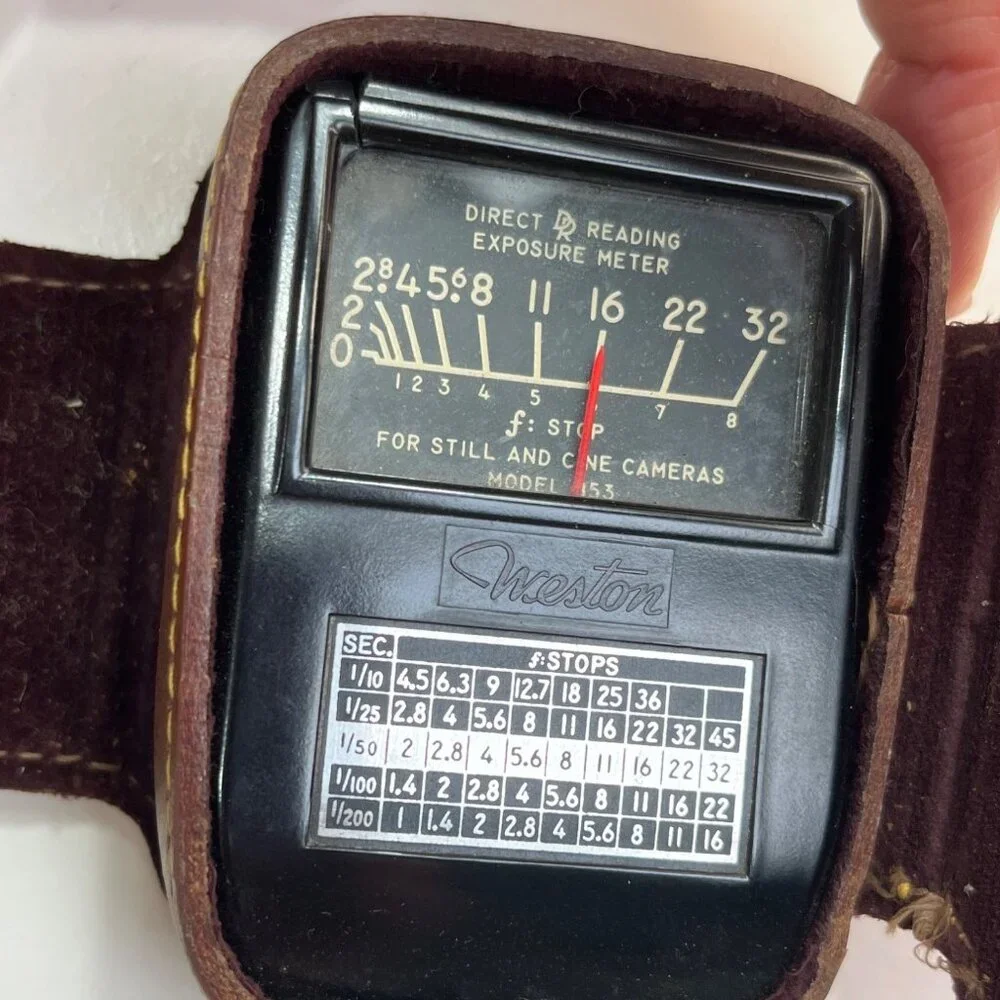 Vtg Weston Master II Exposure Meter Model 853 With Leather Case 58e